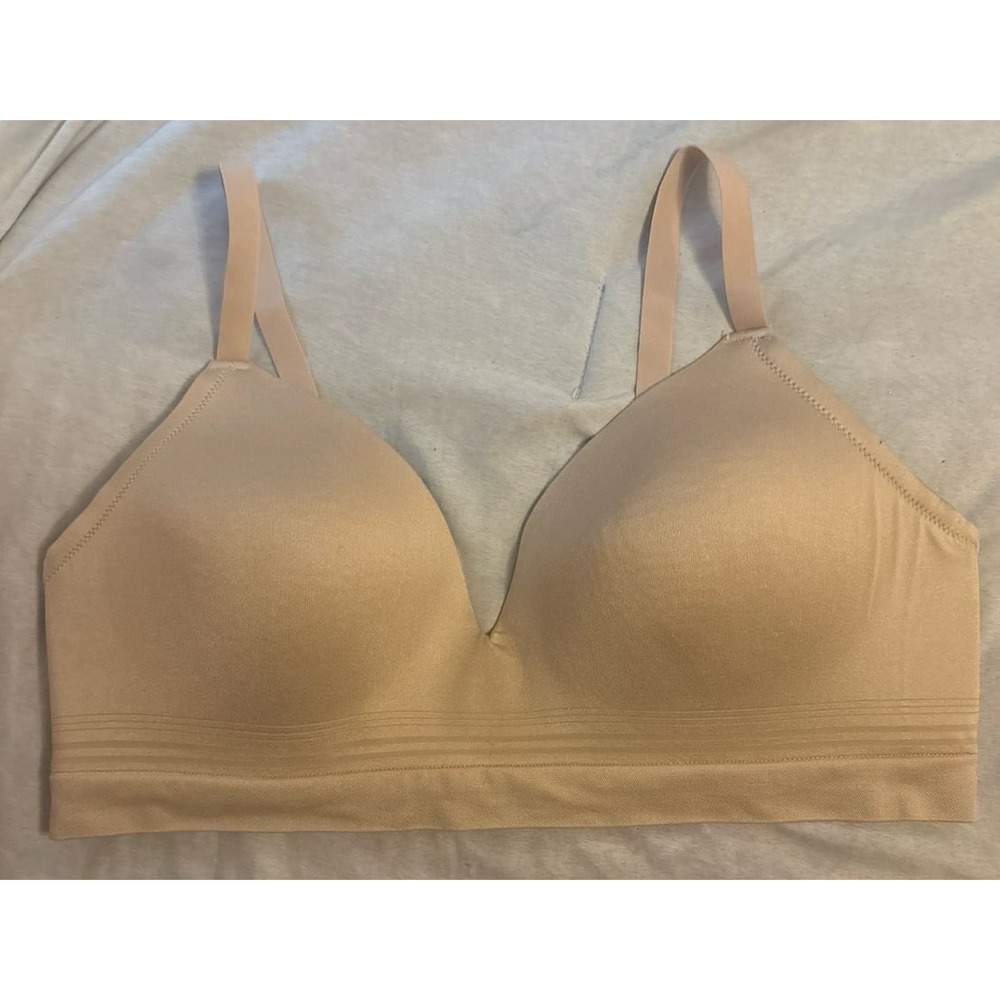 Joyspun Beige Full Figure Wirefree Lightly Lined Comfort Bralette, XXXL